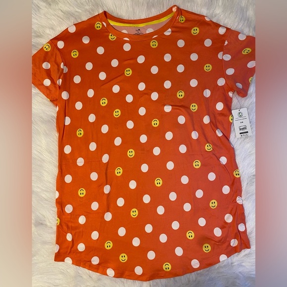 Secret Treasures Smiley Face Nightgown Womens Size S-M Orange Soft‎ Pajamas - Picture 1 of 7